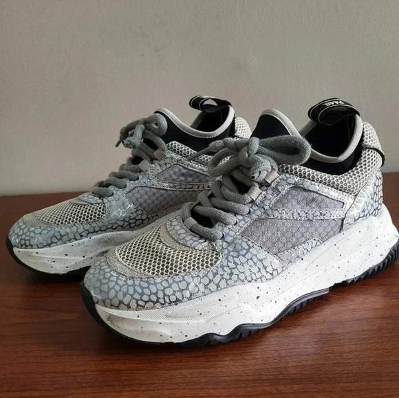 P448 Glitter Metallic Casual Weekend Leather Alex Sneakers(38)7.5/8